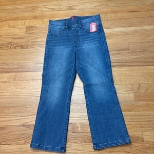 SPANX Denim Cropped Kick Flare Jeans Pants Indigo 20541Q Sz Medium Petite NWT